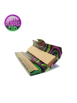 FEUILLES SLIM NON BLANCHIES + CARTONS GREEN PURPLE x32