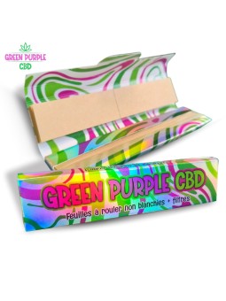 FEUILLES SLIM NON BLANCHIES + CARTONS GREEN PURPLE x32