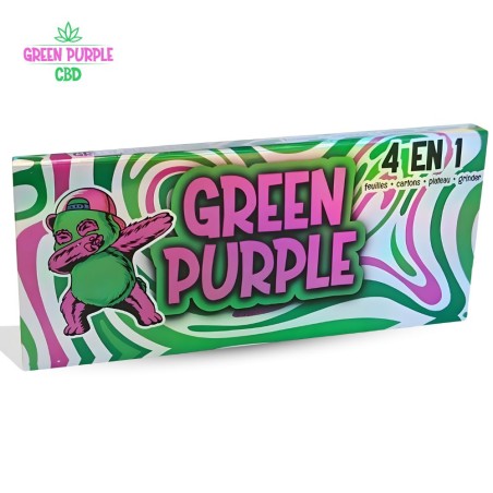 Étui feuilles 4 en 1 Green Purple CBD Panda Étui feuilles 4 en 1 Green Purple CBD Panda