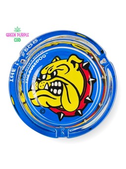 CENDRIER EN VERRE BULLDOG 10CM DIAMETRE