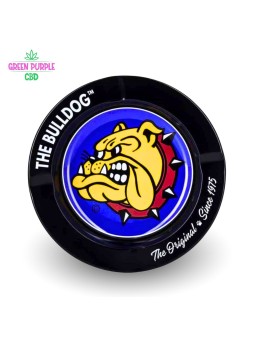 CENDRIER NOIR METAL BULLDOG 14CM