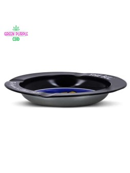 CENDRIER NOIR METAL BULLDOG 14CM