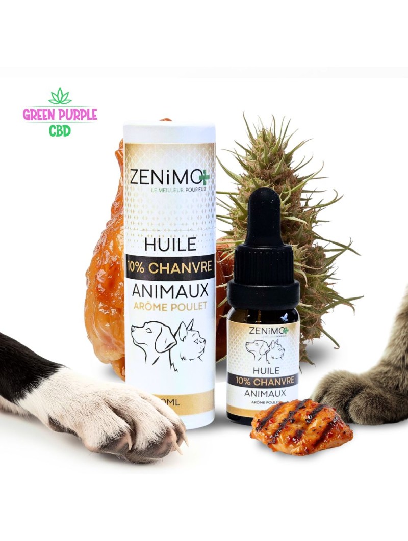 Huile Animaux 10% Chanvre Arôme Poulet ZENiMO+