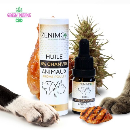 Huile Animaux 10% Chanvre Arôme Poulet ZENiMO+