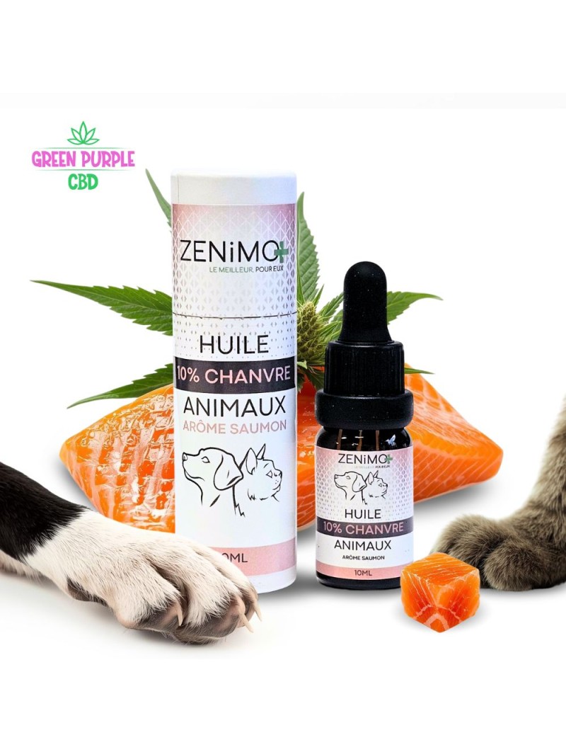 Huile Animaux 10% Chanvre Arôme Saumon ZENiMO+