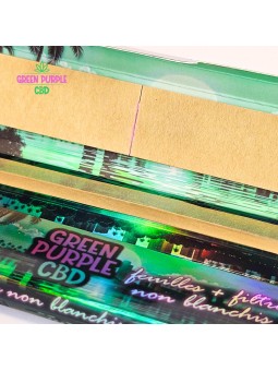 FEUILLES SLIM NON BLANCHIES + CARTONS GREEN PURPLE x32