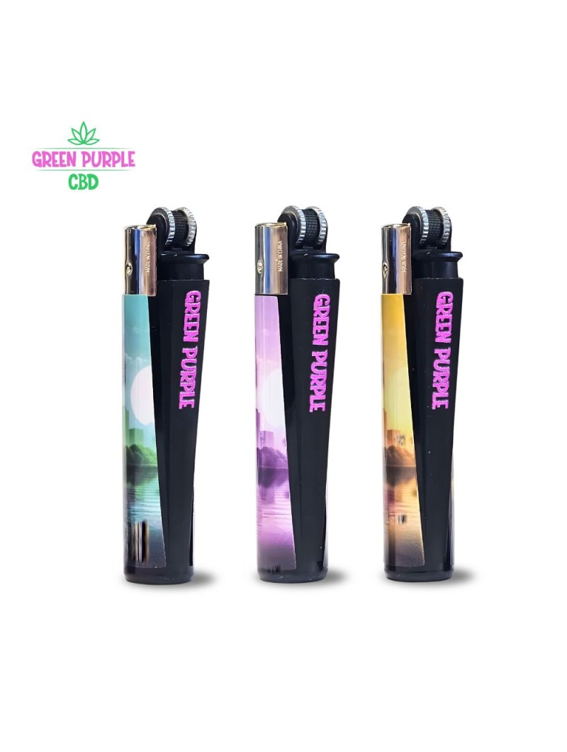 Briquet Clipper Green Purple rechargeable