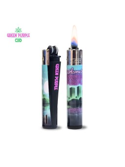 Briquet Clipper Green Purple rechargeable