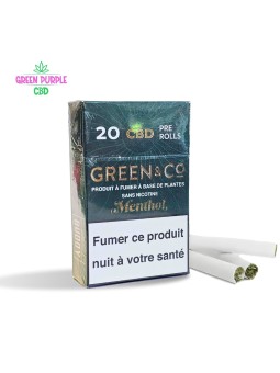 PRE-ROLL GREEN & CO MENTHOL X20 CIGARETTES CBD