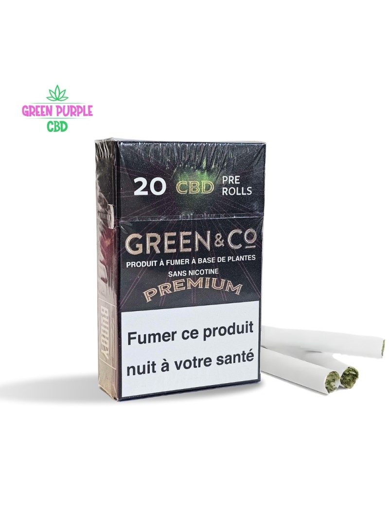 PRE-ROLL GREEN & CO PREMIUM X20 CIGARETTES CBD