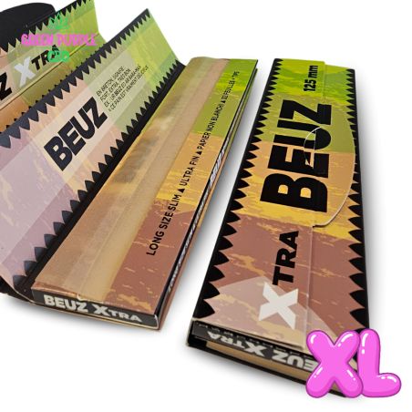 Feuilles XL BEUZ 125mm Slim non blanchies + Cartons X32